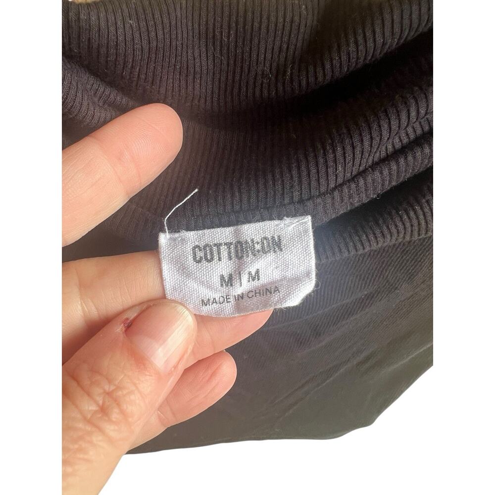 Cotton:On Crop Tee Off Shoulder Crop Top T-Shirt Short Sleeve M Gray and Black - Picture 4 of 9